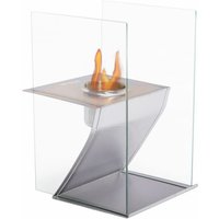 Purline - Ethanol-Tischkamin aus Edelstahl und gehärtetem Glas von PURLINE
