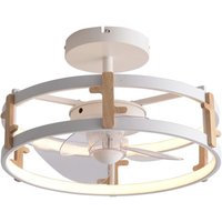 Purline - LED-Lüfterlampe mit Details in Holzoptik von PURLINE