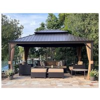 Alu Pavillon 3.65 x 4.85 m Wasserdicht Stabil Winterfest Gartenpavillon mit Stahldach Hardtop Pavillon mit Seitenteile, Bronze - Purple Leaf Alu Pavillon 3.65 x 4.85 m Wasserdicht Stabil Winterfest Gartenpavillon mit Stahldach Hardtop Pavillon mit Seitenteile, Bronze - Purple Leaf von PURPLE LEAF