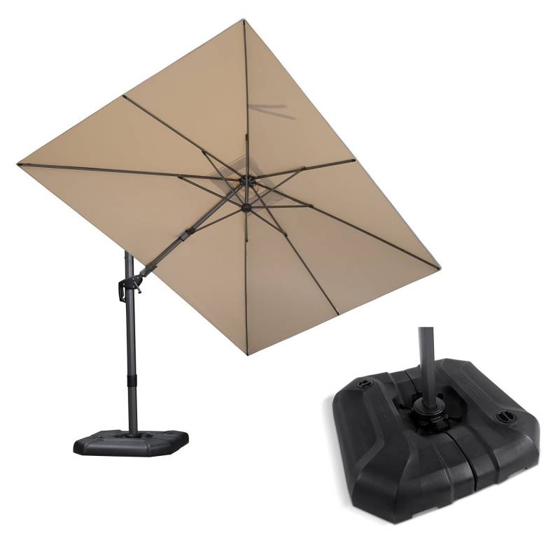 PURPLE LEAF Ampelschirm Quadratischer, Neigbarer Sonnenschirm mit Schirmständer, LxB: 350,00x250,00 cm, für Garten, Terrasse, Pool von PURPLE LEAF