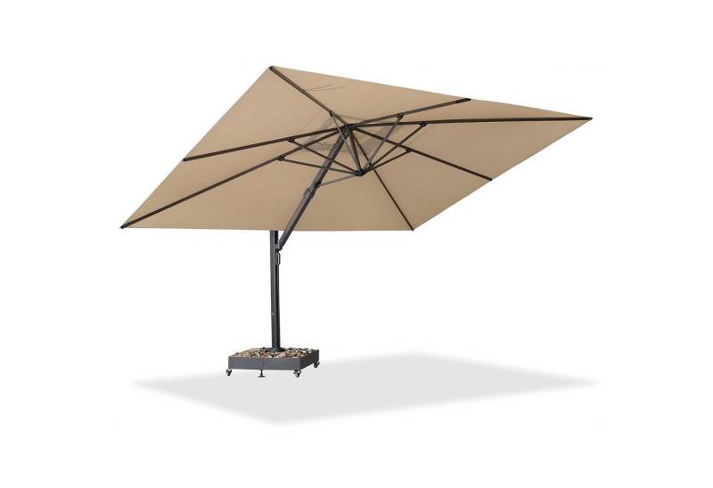 PURPLE LEAF Sonnenschirm Rechteckiger Aluminium Terrassenschirm,Groß Ampelschirm, LxB: 365,00x270,00 cm, 360° drehbar von PURPLE LEAF