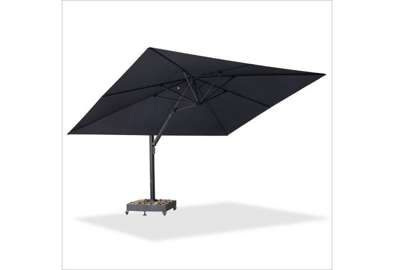 PURPLE LEAF Sonnenschirm Rechteckiger Aluminium Terrassenschirm,Groß Ampelschirm, LxB: 400,00x300,00 cm, Rechteckig Maße:350 x 450 cm, 360° drehbar von PURPLE LEAF