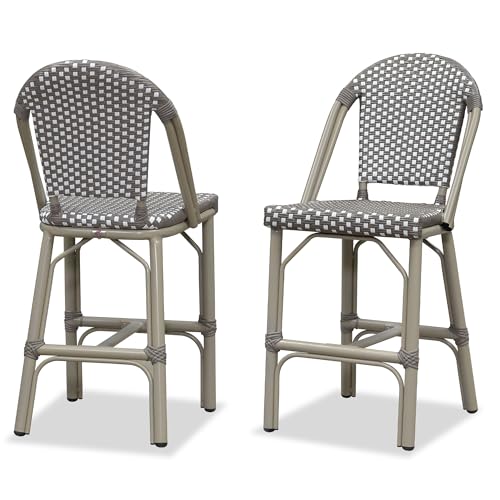 PURPLE LEAF Barhocker mit französischer Thekenhöhe, 2er-Set, champagnerfarbenes Finish, Outdoor-Barhocker mit Rückenlehne, Rattan, 58,4 cm, Terrassen-Barhöhe, Hocker für Pool, Garten, Küche, Grau PURPLE LEAF Barhocker mit französischer Thekenhöhe, 2er-Set, champagnerfarbenes Finish, Outdoor-Barhocker mit Rückenlehne, Rattan, 58,4 cm, Terrassen-Barhöhe, Hocker für Pool, Garten, Küche, Grau von PURPLE LEAF