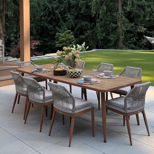 PURPLE LEAF Gartenmöbel Set 9-TLG PE Rattan Gartenmöbel Sitzgruppe Set 8 Stühle mit Tisch, Terrassenmöbel Außen Balkonmöbel für 8 Personen Garten Essgruppe Esszimmer-Set PURPLE LEAF Gartenmöbel Set 9-TLG PE Rattan Gartenmöbel Sitzgruppe Set 8 Stühle mit Tisch, Terrassenmöbel Außen Balkonmöbel für 8 Personen Garten Essgruppe Esszimmer-Set von PURPLE LEAF