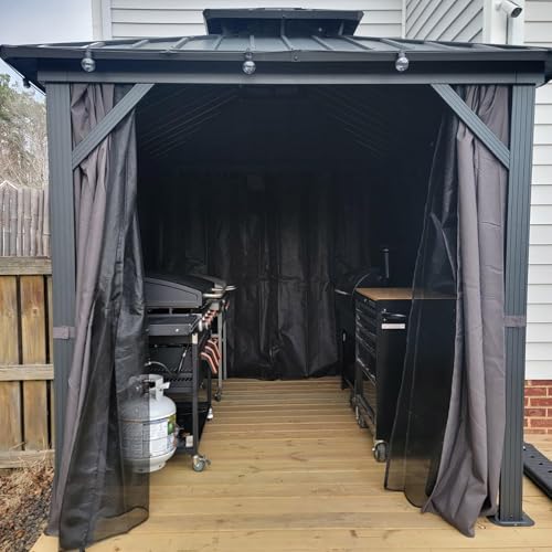PURPLE LEAF Gartenpavillon 2.4 x 2.4 m Festem Dach, Basisch Pavillon Wasserdicht Stabil Winterfest Stahldach Hardtop Pavillon mit Seitenteilen Alu Grillpavillon, Grau PURPLE LEAF Gartenpavillon 2.4 x 2.4 m Festem Dach, Basisch Pavillon Wasserdicht Stabil Winterfest Stahldach Hardtop Pavillon mit Seitenteilen Alu Grillpavillon, Grau von PURPLE LEAF