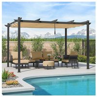 PURPLE LEAF Outdoor Retractable Pergola mit Sonnenschutz Vordach Patio Aluminium Pergola für Garten von PURPLE LEAF