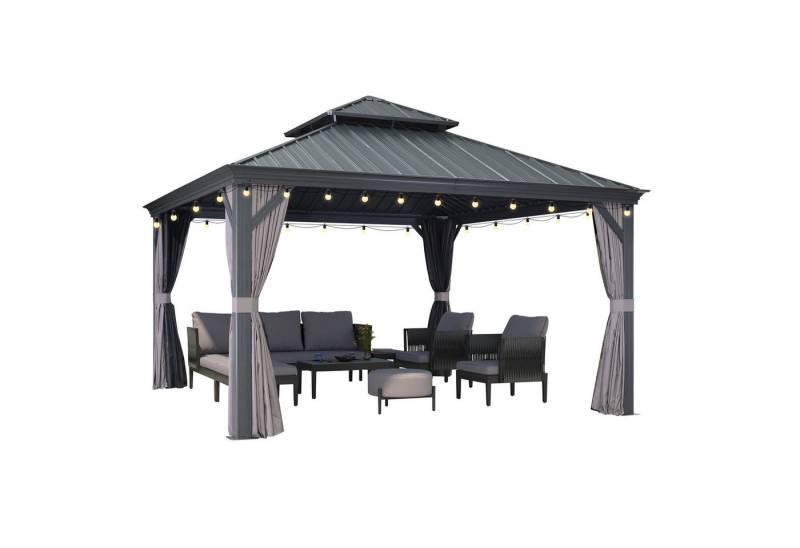 PURPLE LEAF Pavillon Hardtop Aluminium Gartenpavillon mit LED-Lichtern und Seitenteilen PURPLE LEAF Pavillon Hardtop Aluminium Gartenpavillon mit LED-Lichtern und Seitenteilen von PURPLE LEAF