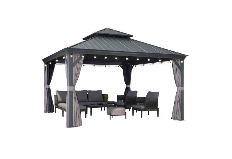 PURPLE LEAF Pavillon Hardtop Aluminium Gartenpavillon mit LED-Lichtern und Seitenteilen PURPLE LEAF Pavillon Hardtop Aluminium Gartenpavillon mit LED-Lichtern und Seitenteilen von PURPLE LEAF