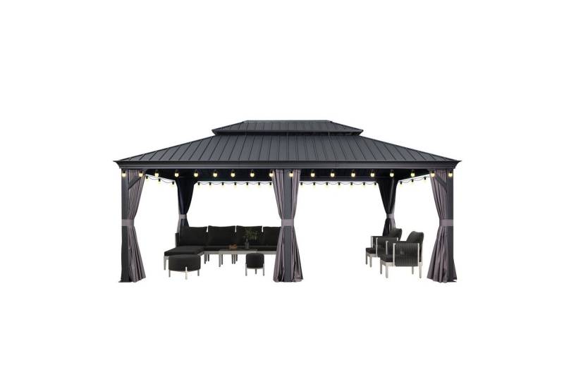 PURPLE LEAF Pavillon Hardtop Aluminium Gartenpavillon mit LED-Lichtern und Seitenteilen PURPLE LEAF Pavillon Hardtop Aluminium Gartenpavillon mit LED-Lichtern und Seitenteilen von PURPLE LEAF