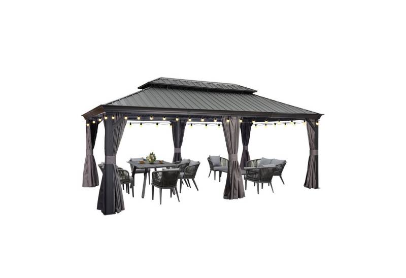 PURPLE LEAF Pavillon Hardtop Aluminium Gartenpavillon mit LED-Lichtern und Seitenteilen PURPLE LEAF Pavillon Hardtop Aluminium Gartenpavillon mit LED-Lichtern und Seitenteilen von PURPLE LEAF