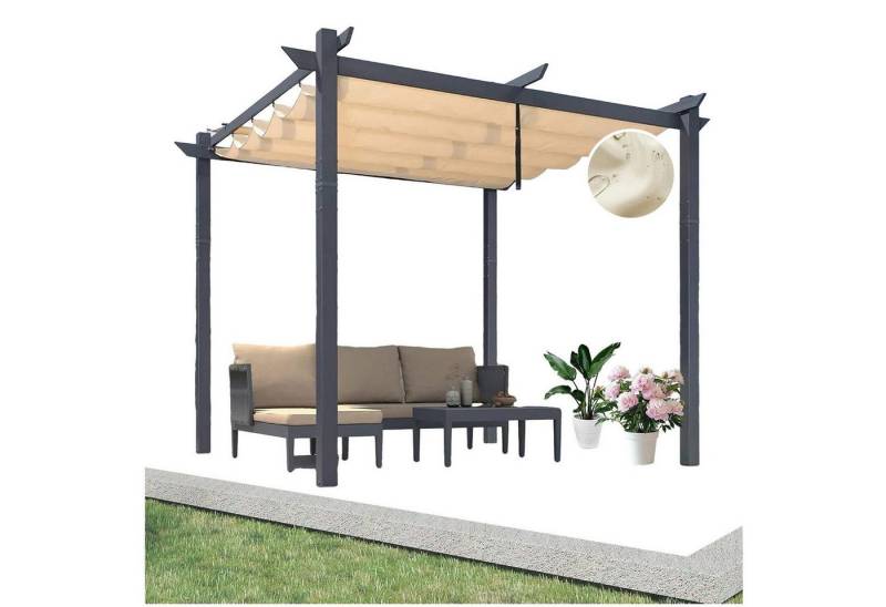 PURPLE LEAF Pergola 3 x 4 m Pavillon mit Schiebedach Aluminium Wasserdicht, UV-Schutz, Gartenpavillon Stabil & Winterfest, Terrasse, Balkon PURPLE LEAF Pergola 3 x 4 m Pavillon mit Schiebedach Aluminium Wasserdicht, UV-Schutz, Gartenpavillon Stabil & Winterfest, Terrasse, Balkon von PURPLE LEAF