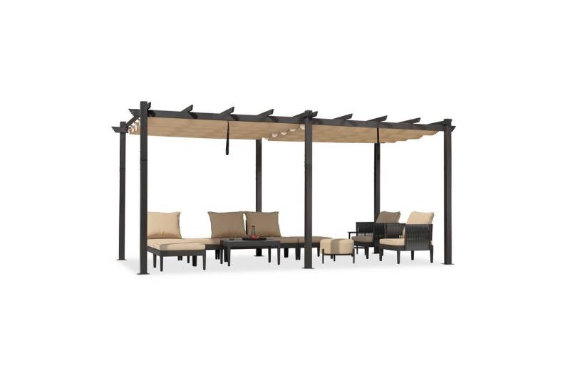 PURPLE LEAF Pergola Wasserdicht 3 x 5,5 m, Pavillon Aluminium mit Schiebedach UV50+, BxTxH: 300x550x245 cm, Terrasse Pergola mit Verstellbaren Schattenbereichen, für Garten PURPLE LEAF Pergola Wasserdicht 3 x 5,5 m, Pavillon Aluminium mit Schiebedach UV50+, BxTxH: 300x550x245 cm, Terrasse Pergola mit Verstellbaren Schattenbereichen, für Garten von PURPLE LEAF