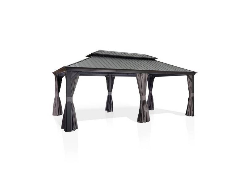 PURPLE LEAF Pavillon Alu Gartenpavillon mit Stahldach Hardtop Pavillon mit Seitenteile, Wasserdicht Stabil Winterfest, Grau PURPLE LEAF Pavillon Alu Gartenpavillon mit Stahldach Hardtop Pavillon mit Seitenteile, Wasserdicht Stabil Winterfest, Grau von PURPLE LEAF