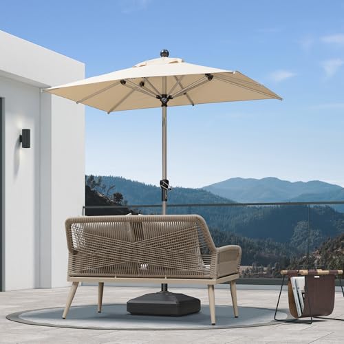 PURPLE LEAF Sonnenschirm 245 x 245 cm Quadratisch Kinckbar Gartenschirm mit Kurbel zum Öffnen Schließen UPF 50+ Marktschirm Aluminium Mittelstockschirme Waterdicht Kurbelschirm für Gärten, Beige PURPLE LEAF Sonnenschirm 245 x 245 cm Quadratisch Kinckbar Gartenschirm mit Kurbel zum Öffnen Schließen UPF 50+ Marktschirm Aluminium Mittelstockschirme Waterdicht Kurbelschirm für Gärten, Beige von PURPLE LEAF
