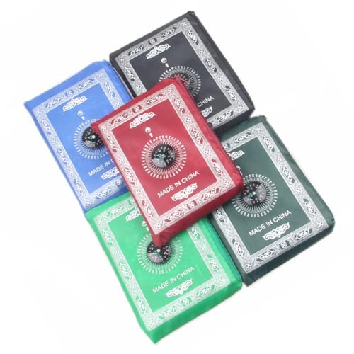 Gebetsmatten mit Kompassung, wasserdichtes Polyestergewebe, für Reisen, Anbetungsmatte, 60 x 100 cm, 5-teiliges Set von PURPLELILY