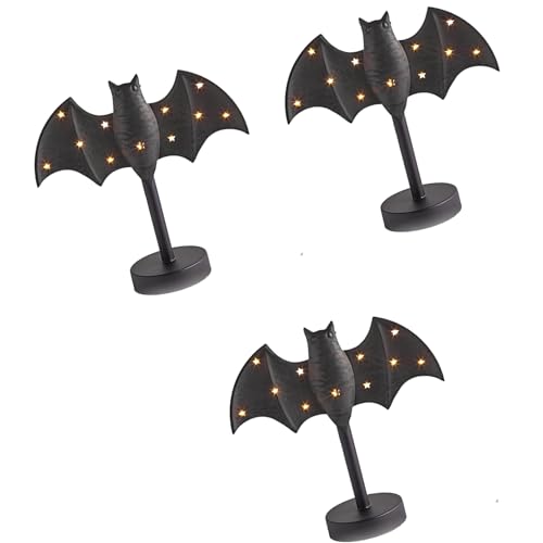 Gothics Fledermaus LED blinkende Kerzenhalter Lichter Halloween Dekoration mit geheimnisvollen Ambienten für Kamine Schreibtisch Regal von PURPLELILY