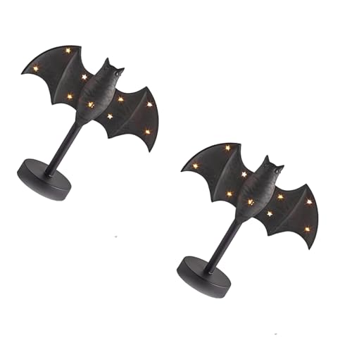 Gothics Fledermaus LED blinkende Kerzenhalter Lichter Halloween Dekoration mit geheimnisvollen Ambienten für Kamine Schreibtisch Regal von PURPLELILY