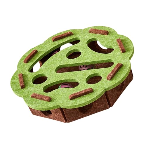 Interaktive Puzzle-Box mit Teaser-Löchern und Glocken, mentaler Filz für Indoor-Spiel-Design, Filz, Katzen, Aktivitätsspielzeug von PURPLELILY