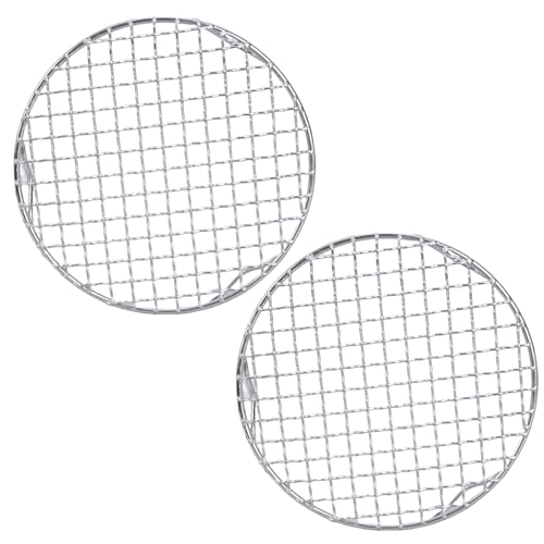 Multifunktionales rundes Kühlgitter, professionelles Grillgitter, Edelstahl-Textur, geeignet zum Backen und Grillen, antihaftbeschichteter Bräter von PURPLELILY