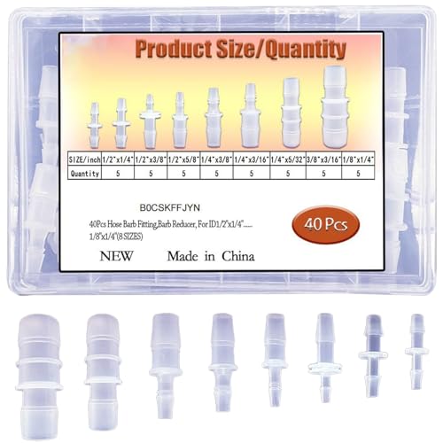 PURPLELILY Schlauchverschraubungen, verschiedene Größen, für Wasser-Luftsysteme, robuste Materialien, 40 Stück PURPLELILY Schlauchverschraubungen, verschiedene Größen, für Wasser-Luftsysteme, robuste Materialien, 40 Stück von PURPLELILY