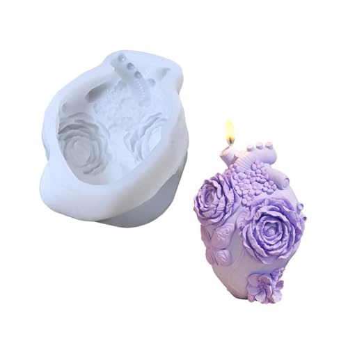 Silikonform mit detaillierten Blüten, herzförmig, robust, antihaftbeschichtet, für Heimwerker und Kunststudios, hochtemperaturbeständige Seife Silikonform mit detaillierten Blüten, herzförmig, robust, antihaftbeschichtet, für Heimwerker und Kunststudios, hochtemperaturbeständige Seife von PURPLELILY