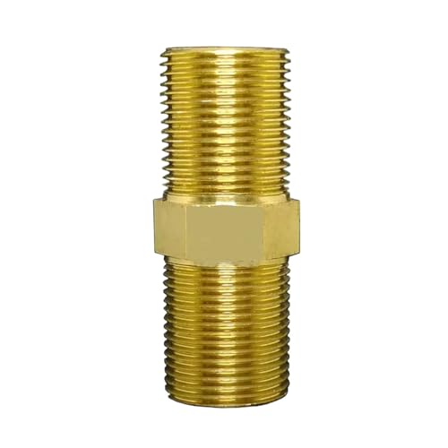 PURYN Verlängern Sie Messingrohr-Sechskant-Nippelverschraubung, Schnellkupplungsadapter, 1/4 3/4 1 BSP, Außengewinde auf Außengewinde, Verlängerung, Wasser, Öl, Gasanschluss (DN15, L-31 mm, 40 g) PURYN Verlängern Sie Messingrohr-Sechskant-Nippelverschraubung, Schnellkupplungsadapter, 1/4 3/4 1 BSP, Außengewinde auf Außengewinde, Verlängerung, Wasser, Öl, Gasanschluss (DN15, L-31 mm, 40 g) von PURYN