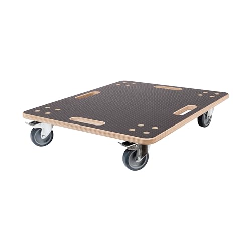 PUSHUPER Möbelroller – Robuster Transportroller aus Sperrholz, 200kg (Dunkel 200kg 2-Bremsen, 60 x 50 cm) von PUSHUPER