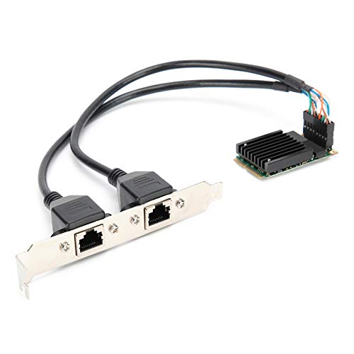 PUSOKEI Ethernet-Netzwerkkarte, 10/100 / 1000Mbps -PCI-E-Ethernet-Netzwerkkarte mit 2 X RJ45-Netzwerkschnittstelle, Geeignet für Intel 82583V von PUSOKEI