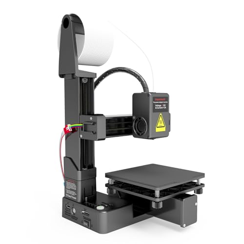 FDM Mi NI 3D Drucker, Frequenzmultiplex 3D Drucker, komplett montierter 3D Drucker für Anfänger, hochpräziser Druck mit TPU PLA (1,75 mm), 100 x 100 x 100 mm (Black) von PUSOKEI