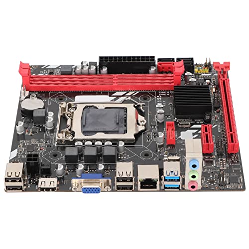 M-ATX-Motherboard, Gaming-Motherboard, LGA 1155, 2 DDR3-Speicher, SATA3.0 6 Gb/s, HDMI, VGA, USB, PCIE-Schnittstelle, Computer-Motherboards für Intel Core I3 I5 I7 von PUSOKEI