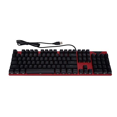 PUSOKEI Mechanische Gaming-Tastatur, Gaming-Tastatur mit USB-Hintergrundbeleuchtung, 104 Tasten PC-Gaming-Tastaturen, Hot-Swap, Roter Schalter, Zwei-Farben-Injektion, für PC-Spieler-Windows(rot) von PUSOKEI