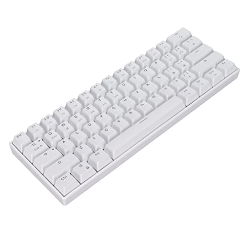 PUSOKEI Mechanische Tastatur, 61 Tasten RGB-Tastatur mit Hintergrundbeleuchtung, Kabellos/kabelgebunden, Ergonomisch Beleuchtete Tastatur, Vollständige Tastenkonfliktfreiheit, für PC und (Linearer von PUSOKEI