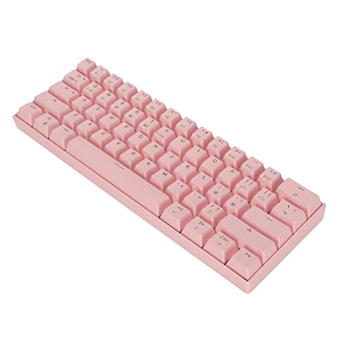 Mechanische Tastatur mit RGB Hintergrundbeleuchtung,Tragbare 61 Tasten Ergonomische Tastatur mit 1800mAh Akku,2,4G Wireless & BT 3.5/5.0 & USB C Wired,Unterstützt Windows/Android/IOS (Roter Schalter) von PUSOKEI