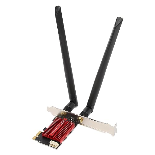 PUSOKEI PCIe Gigabit Netzwerkkarte, Dual Antenne BT4.2 WiFi Adapterkarte, Hochgeschwindigkeit 300 Mbit/s 2,4 G 867 Mbit/s 5 G, für Win 7 8 10 11 System von PUSOKEI