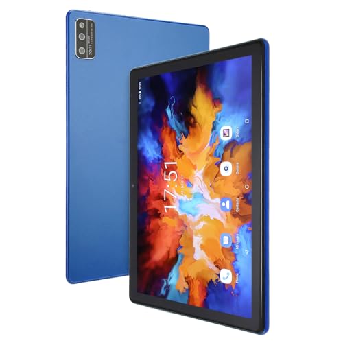 PUSOKEI 10,1 Zoll Blaues Octa Core CPU Tablet, 8 GB RAM, 128 GB ROM, 8800 MAh Akku, Dual Kamera, Gaming Tablet für Family Office (EU-Stecker) von PUSOKEI