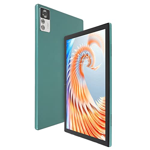 PUSOKEI 10,1 Zoll FHD Bildschirm, Octa Core CPU, 8 GB RAM, 256 GB ROM, Dual Kamera, 7000 mAh Akku, für12 Tablet mit 2 Kartensteckplätzen, Grün (EU-Stecker) von PUSOKEI