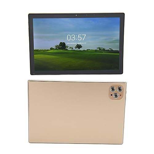 PUSOKEI 10,1 Zoll Tablet für Android 10, MTK6735 Octa Core, 6 GB RAM 64 GB ROM, 5G WiFi 4G LTE Tablet PC, Dual SIM Dual Standby, 8800 mAh Akku (Gold) von PUSOKEI