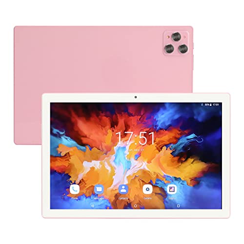 PUSOKEI 10,1 Zoll Tablet mit Rosa IPS Display, Octa Core CPU, Dual Kamera, 4G LTE, 5G WLAN, 8800 mAh Akku, für11.0, 8 GB RAM, 128 GB ROM (EU-Stecker) von PUSOKEI