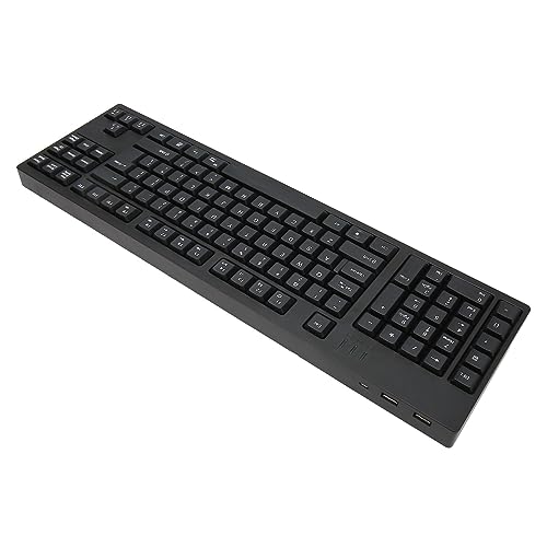 PUSOKEI 109-Tasten-Tastatur für die Linke Hand, Kabelgebundene USB-Tastatur mit 2 HUB, Scherentasten-Design, USB-Tastatur für Business-Haushalt Win XP 7 8 10, Plug-and-Play von PUSOKEI