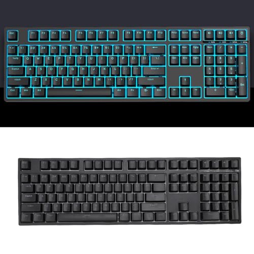 PUSOKEI 3 Modus Mechanische Gaming -Tastatur, Drahtlose Kabel 108 Tasten Blue LED Backit Leuchtet Heißverfälle mit Anpassbaren Hintergrundbeleuchtungsmodi für Gaming -Tipps PC -Laptop (Black) von PUSOKEI