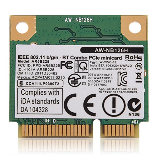 PUSOKEI AR5B225 Wireless WiFi-Karte, 2.4G Bluetooth WiFi 2-in-1 Wireless-Karte für -PCI-E-Kartensteckplatz für Dell für Asus für Toshiba für BenQ von PUSOKEI