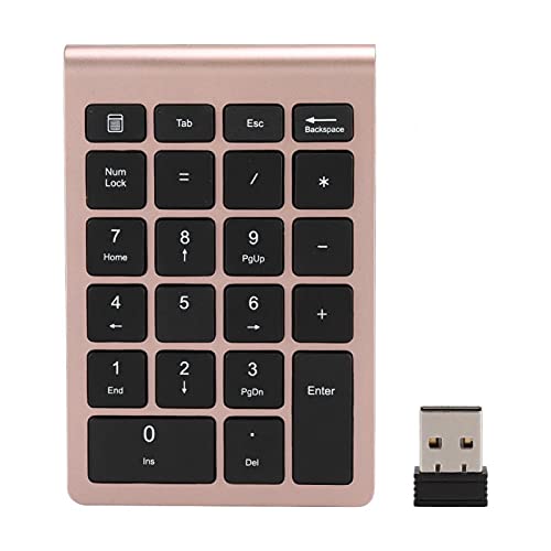 PUSOKEI Drahtloses Nummernfeld, Tragbare -USB-2,4-GHz-Zehnertastatur mit 22 Tasten und Empfänger, Ergonomisches Design, Scherenfuß-Tastatur, Tastatur für Android von PUSOKEI
