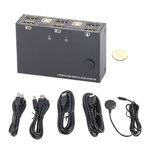 PUSOKEI Dual-KVM-Switch 4K 30 Hz USB-Tastatur-Maus-Konverter mit Unterstützung für Spiegelanzeige von PUSOKEI