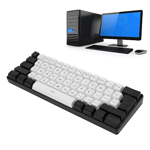 PUSOKEI G61 Mechanische Gaming Tastatur, RGB LED Hintergrundbeleuchtung, 61 Tasten, Ergonomische Tastatur, Kabelgebunden für Büro und Unternehmen (Weiß) von PUSOKEI
