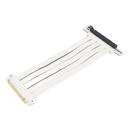 PUSOKEI Gaming PCI E X16 4.0 Weißes Extender Riser Kabel, Abgeschirmtes, Vertikales Hochgeschwindigkeits Game Grafikkarten Riser Kabel, für RTX4090 RX6950XT 9,8 Zoll von PUSOKEI