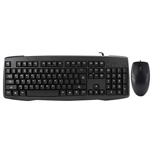 PUSOKEI Kabelgebundenes Maus-Tastaturset in Voller Größe, Ergonomisches Design USB-Maustastatur, für Desktop-Home-Office-Spiele, Geeignet für XP/Vista / 7/8/10 von PUSOKEI