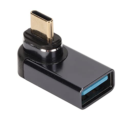 PUSOKEI Magnetischer 90 Grad USB C auf USB Adapter, Rechtwinkliger USB C Stecker auf USB Buchsenadapter, 24 poliger Winkel 1920x1080 60Hz 10Gbps, für PC, Telefon, Laptop, Tablet von PUSOKEI