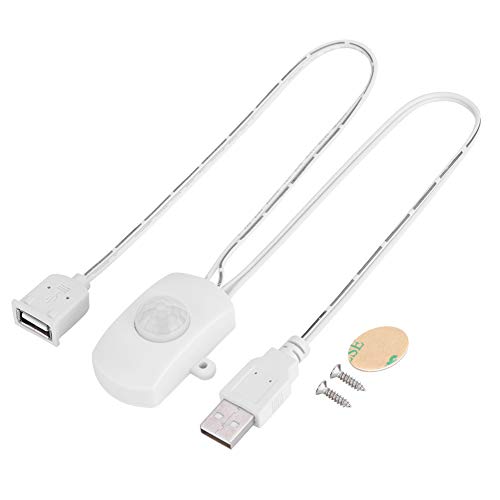 PUSOKEI -PIR-Infrarot-Bewegungsmelder-Sensorschalter, LED-Streifen-USB-Schnittstelle, Automatischer Schalter, für Bewegungsaktivierte/Automatische Beleuchtung(Weiß) von PUSOKEI