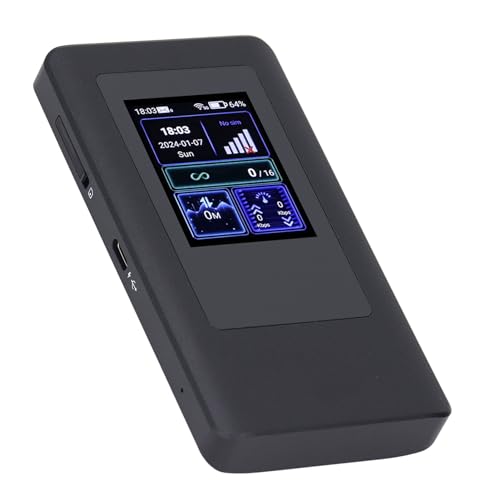 PUSOKEI Mobiler 5G Hotspot, 5G WiFi6 Reiserouter, Tragbarer Router Unterstützt 16 Geräte, 5G Mobilfunknetzwerk Nano SIM Kartensteckplatz, 4000 mAh Akku von PUSOKEI