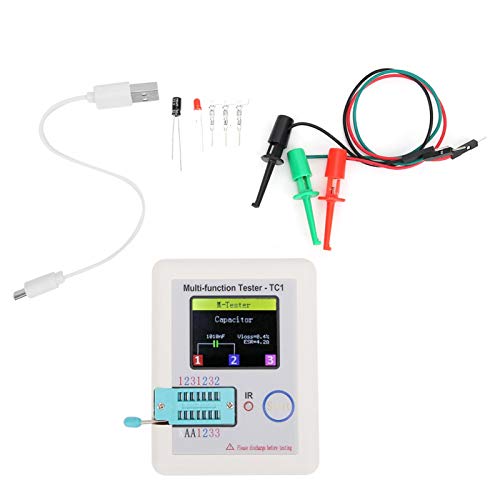 PUSOKEI Multifunktionstransistortester, selbstkalibrierender Diodentester LCR-TC1 mit 1,8-Zoll-TFT-Bildschirm für Kondensatordioden NPN- und PNP-Transistoren von PUSOKEI